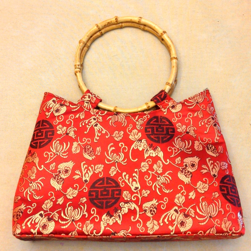 COPY - Bamboo and satin handbag